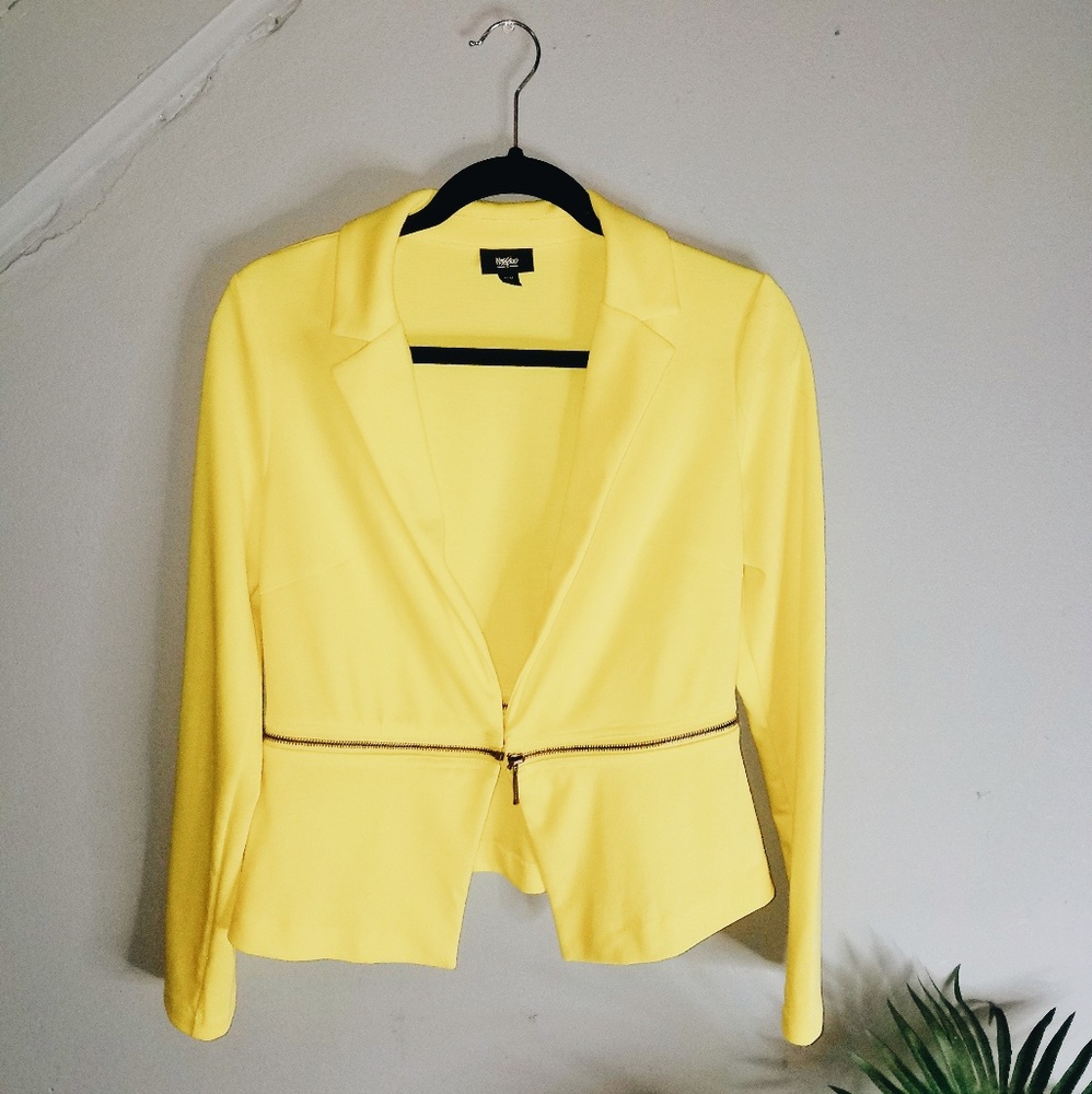 Edgy Highlighter Yellow Blazer 🌻